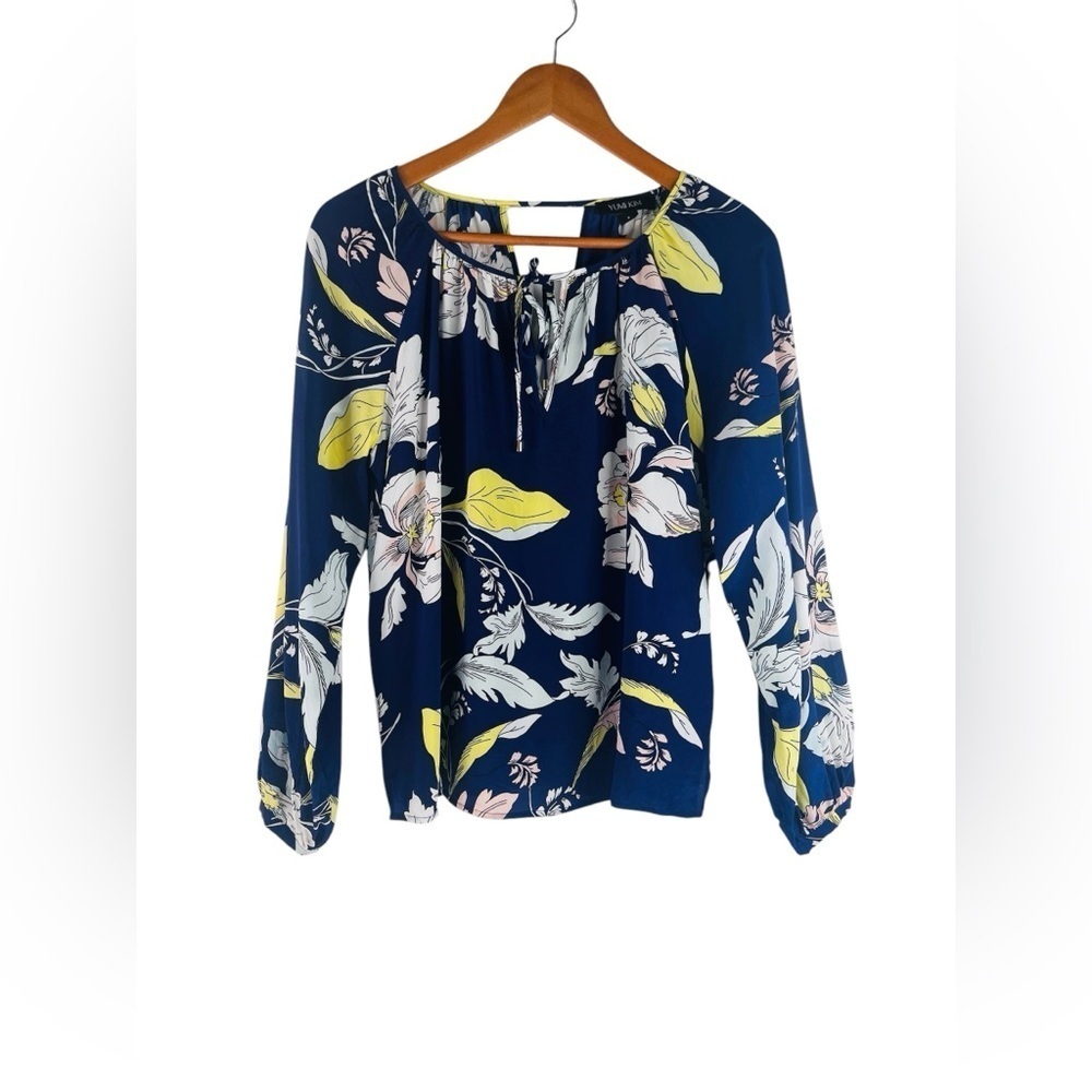 Yumi Kim Floral Women's Silk Long Sleeve Top Size Small